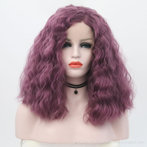 Hot selling grey color synthetic lace front wig, T1B/grey ombre color balayage synthetic wig